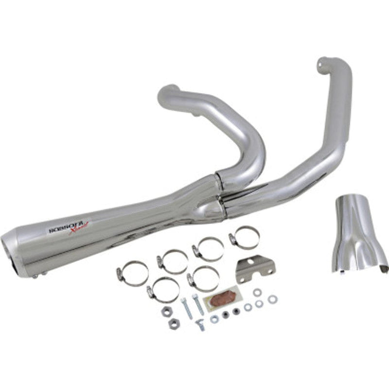 Bassani Chrome Road Rage 2 into 1 Short Exhaust Pipe System 17+