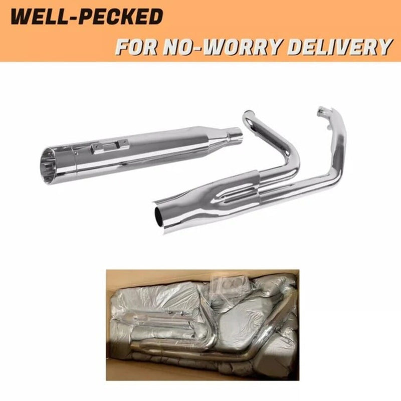SHARKROAD Chrome Performance 2-1 Exhaust Pipes Harley Touring