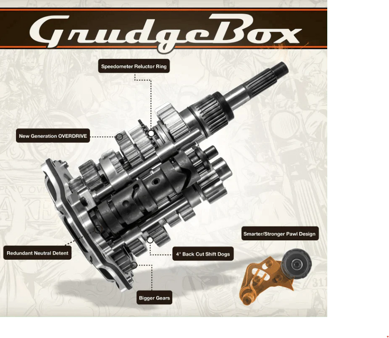 drivetrain gears Baker Drivetrain Grudge Box 6 Speed Transmission Builders Kit Harley T – American Classic Motors