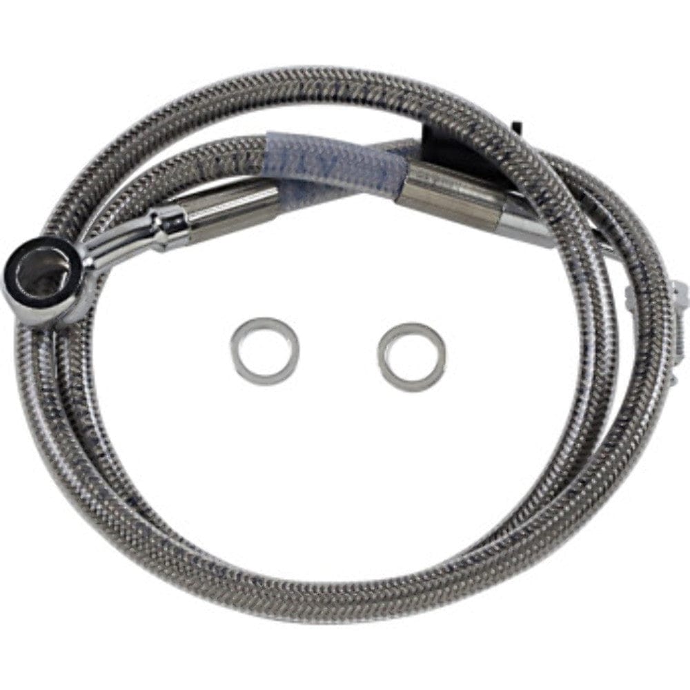 Drag Specialities Brake Lines & Hoses +4" 30 3/4" Extended Braided Stainless Upper Brake Line Harley Softail 18+  ABS
