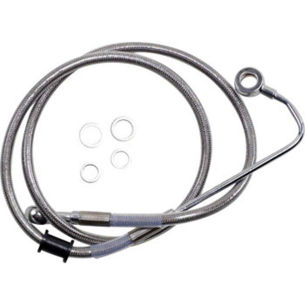 Drag Specialities Brake Lines & Hoses +4" 39 3/4" Extended Braided Stainless Upper Brake Line Harley Softail 15-17 ABS