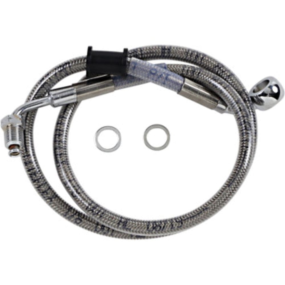 Drag Specialities Brake Lines & Hoses +6"  29 1/4" Extended Braided Stainless Upper Brake Line Harley Softail 18+ ABS