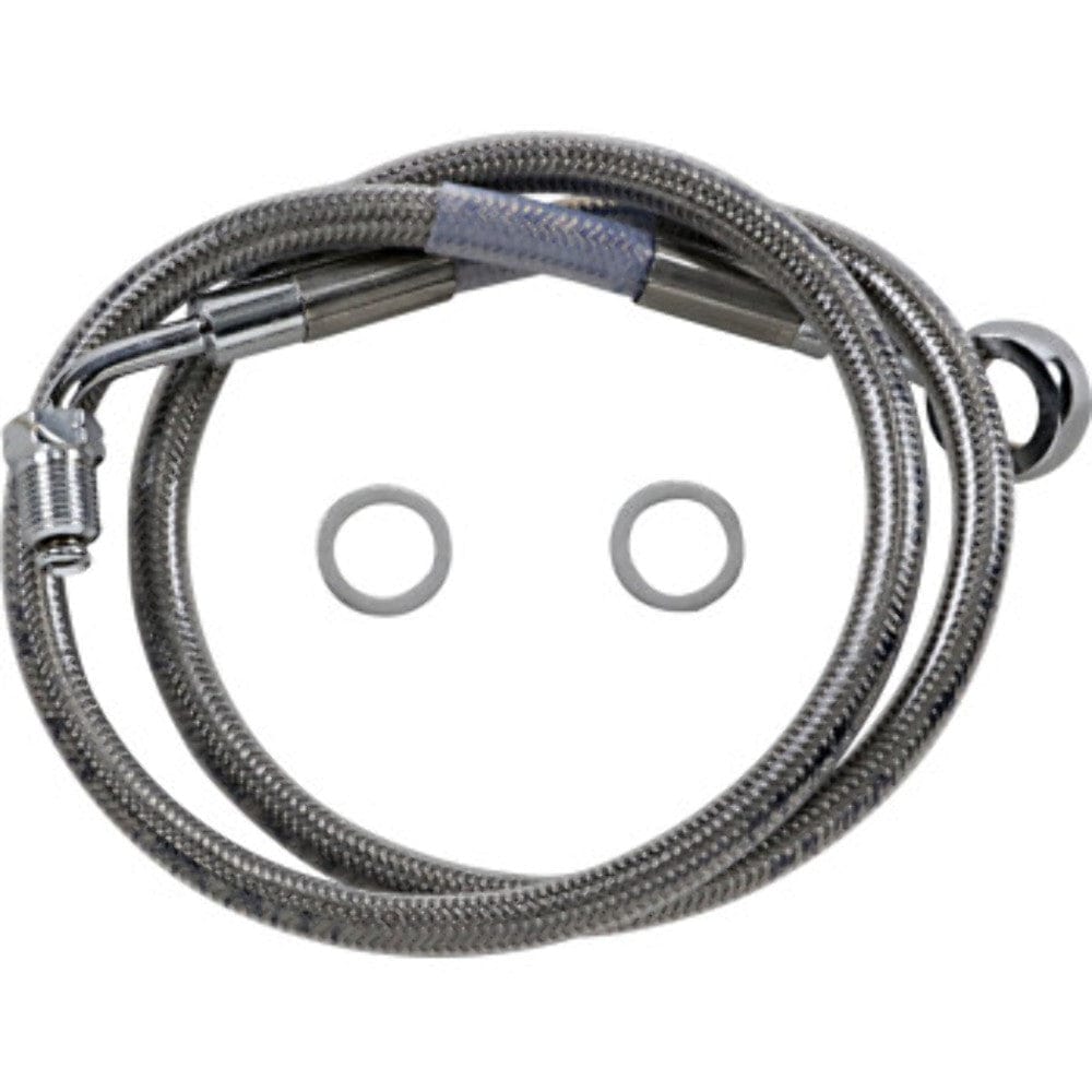 Drag Specialities Brake Lines & Hoses +8" 29 1/2"  Extended Braided Stainless Upper Brake Line Harley Softail 18+ ABS
