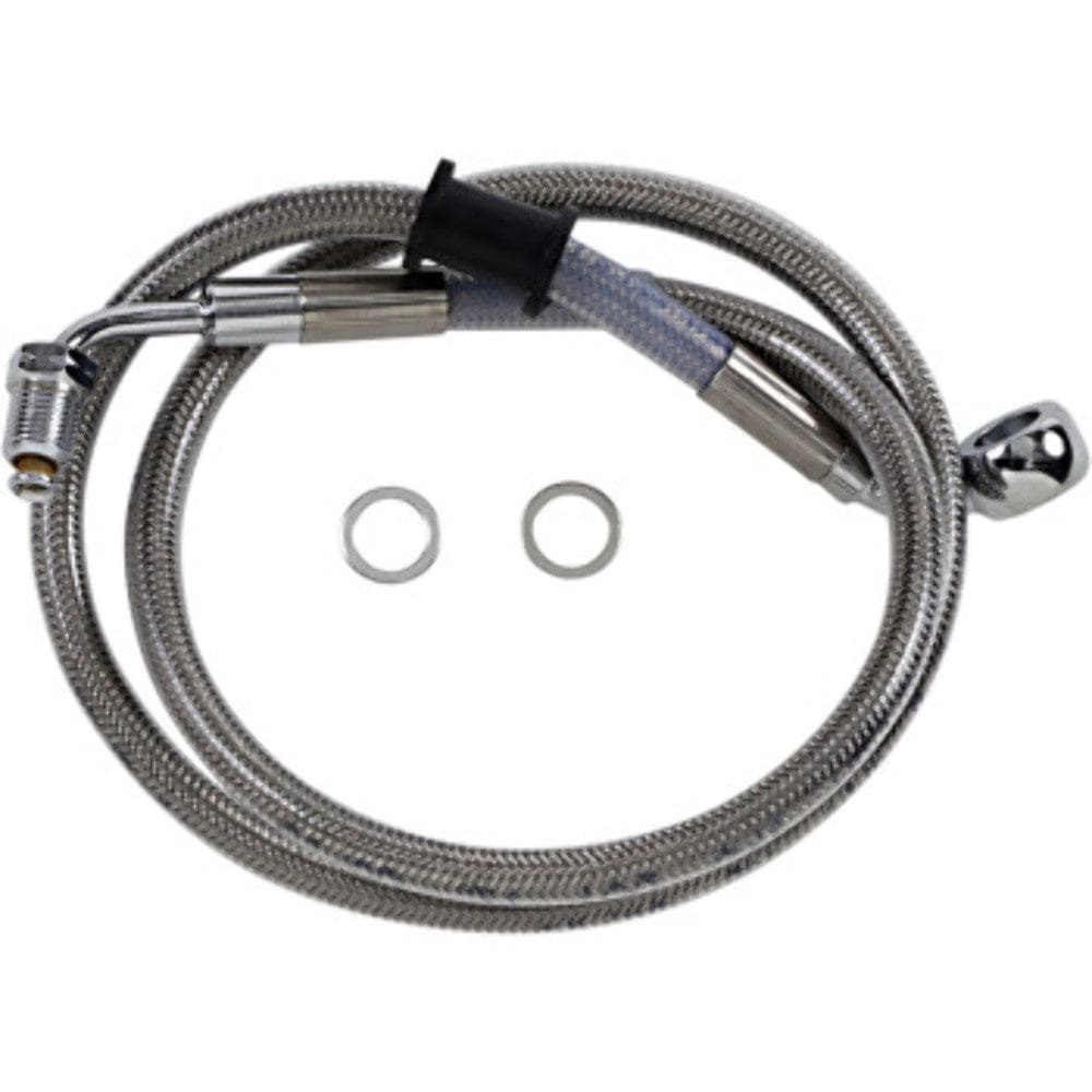 Drag Specialities Brake Lines & Hoses +8" 31 1/4"  Extended Braided Stainless Upper Brake Line Harley Softail 18+ ABS