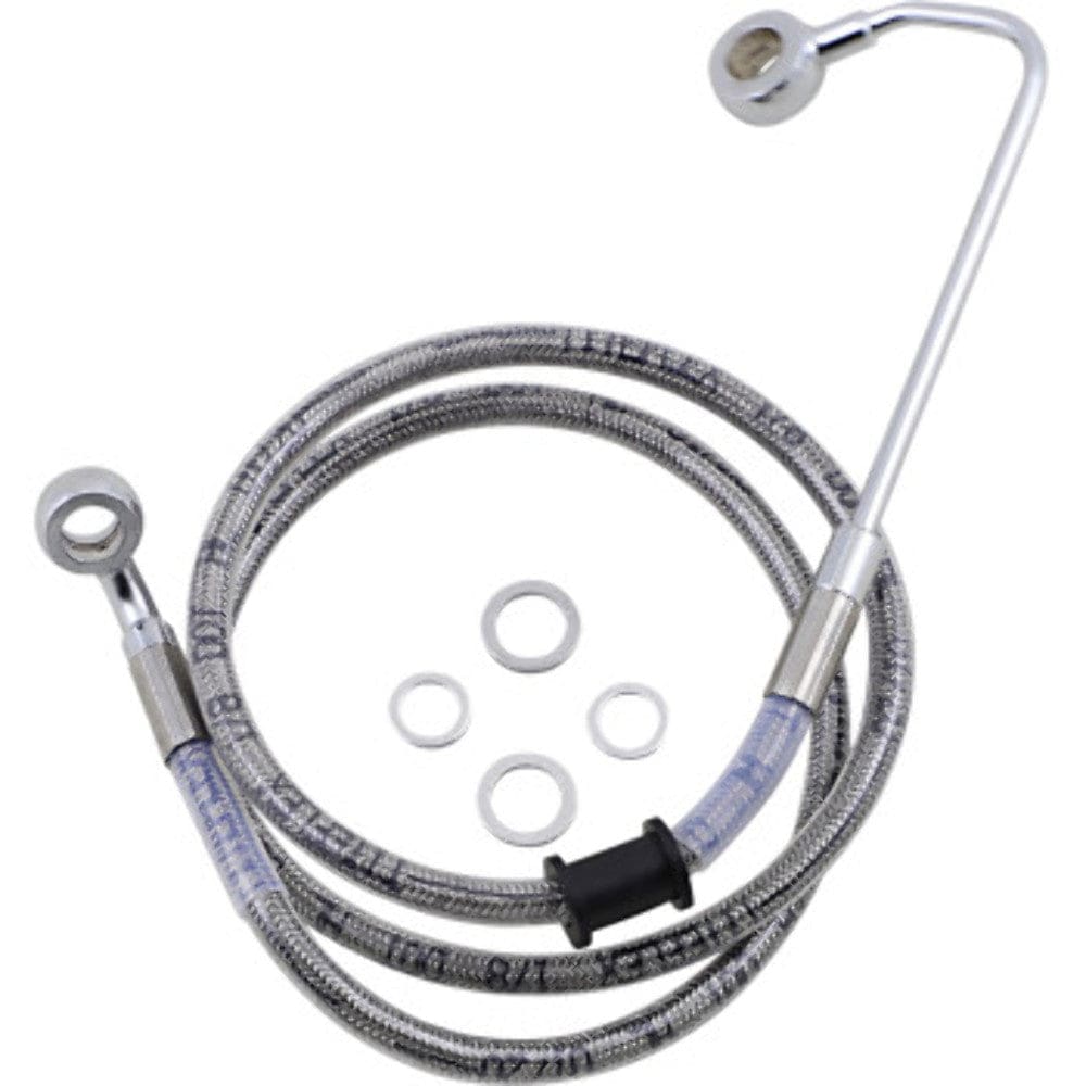 Drag Specialities Brake Lines & Hoses +8" 38 3/4" Extended Braided Stainless Upper Brake Line Harley Softail 15-17 ABS