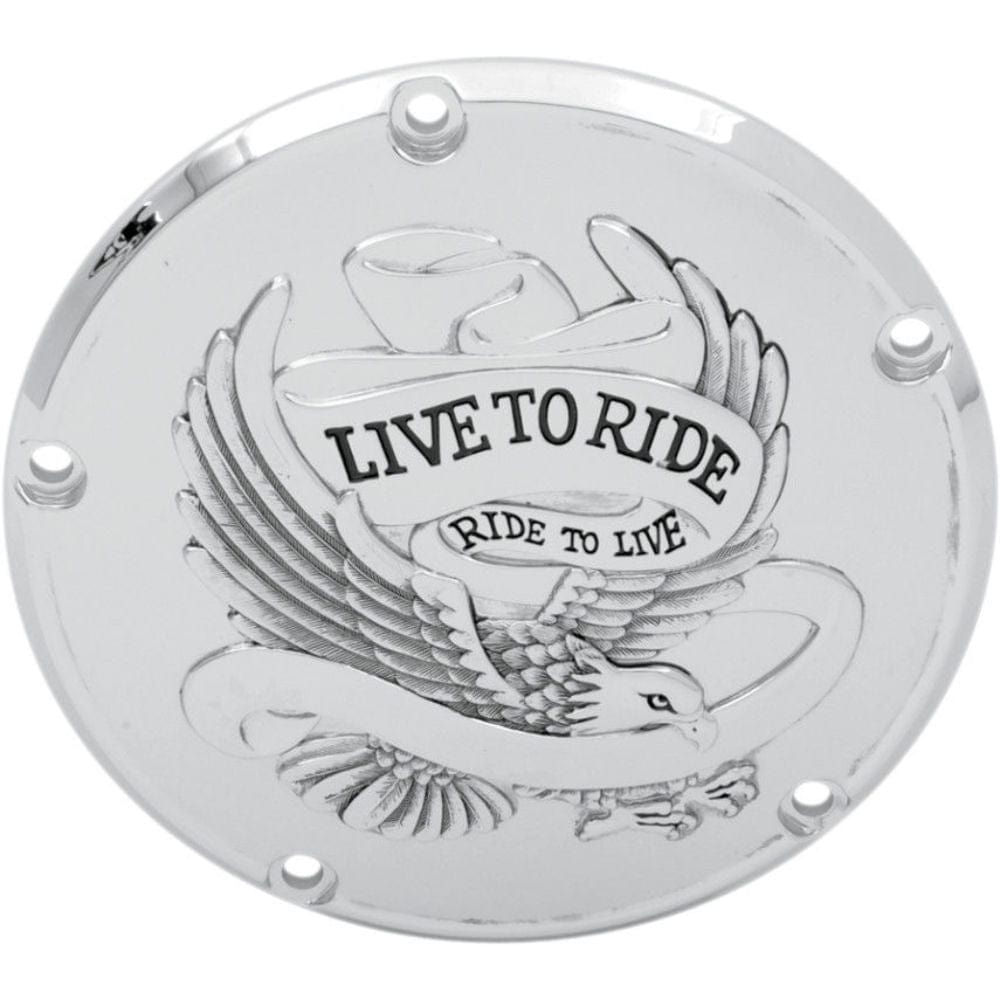Drag Specialties Clutch Covers Drag Specialties Chrome 5 Hole Live To Ride Derby Cover Harley Big Twin 99-18