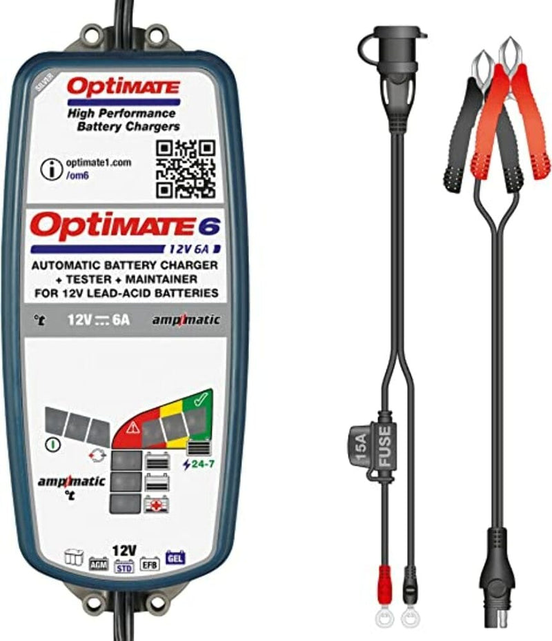 Tecmate Optimate 6 Ampmatic Sliver Series 12v Battery Charger Maintain –  American Classic Motors