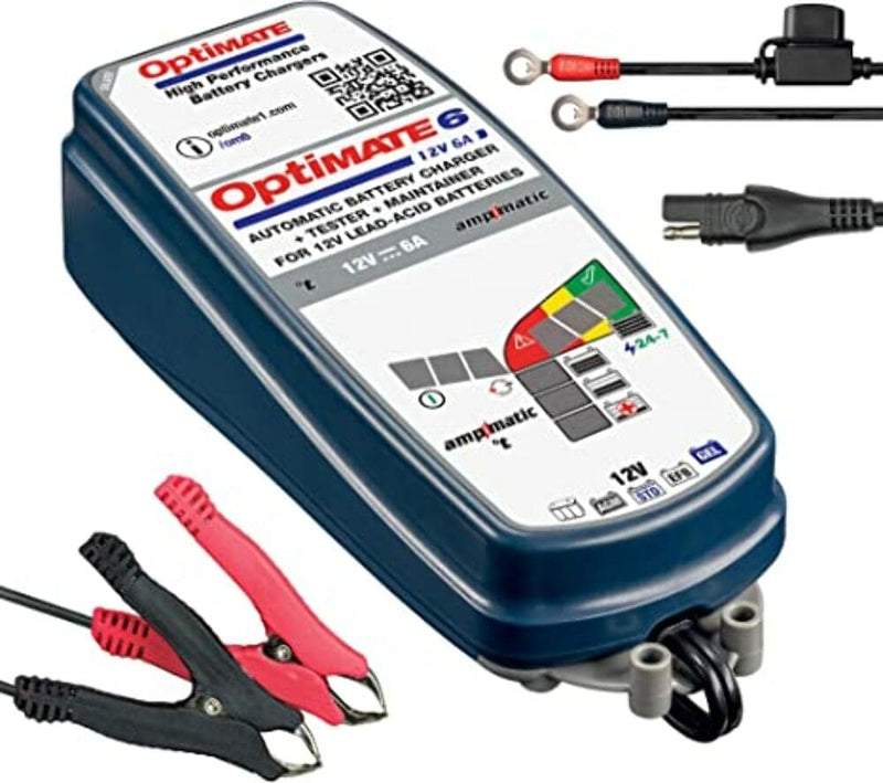 Tecmate Tecmate Optimate 6 Ampmatic Sliver Series 12v Battery Charger Maintainer Harley