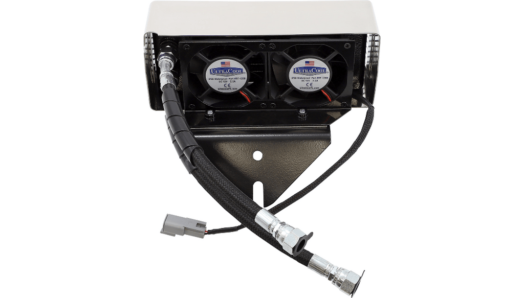 UltraCool UltraCool Oil Cooler Kit Chrome 220 CFM Plug-and-Play Harley Dyna Twin Cam 99-17