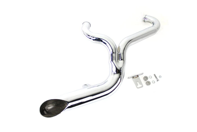 Chrome 2 Into 1 2:1 Lake Side Pipe High Output Exhaust System Harley FXD  91-05