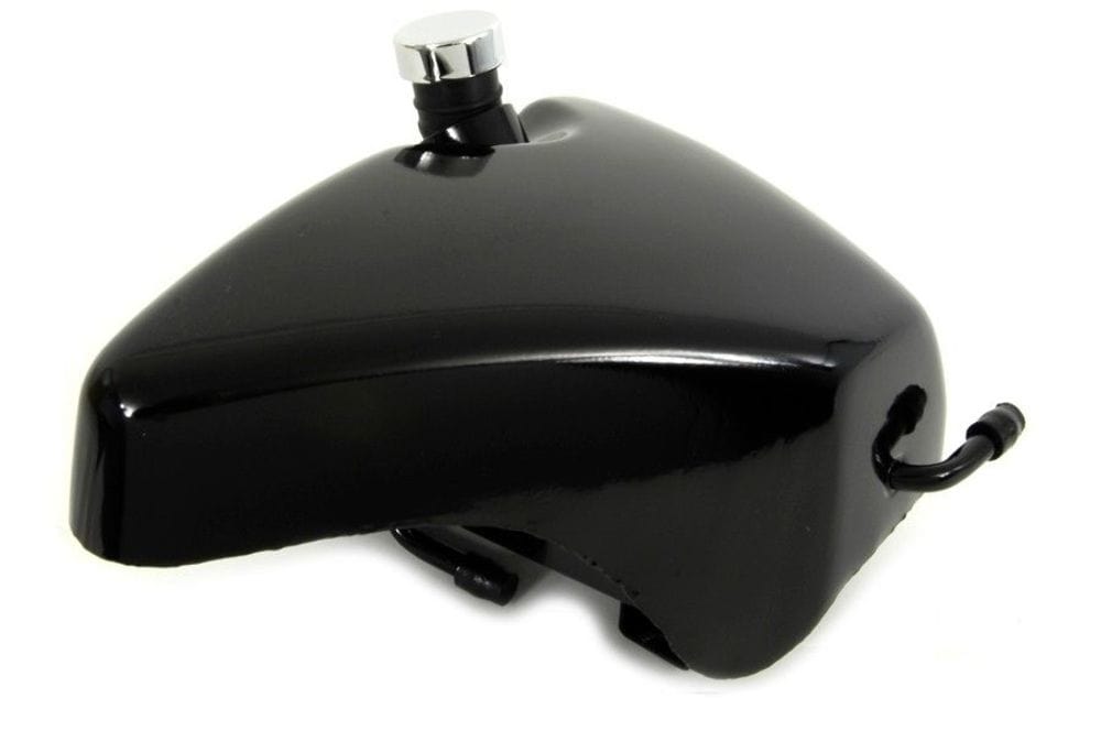 V-Twin Manufacturing Oil Tanks Stock Oil Tank Black Side Fill Rubber Mounted 1983-93 Harley Sportster XL