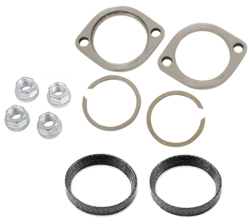 V-Twin Manufacturing Other Exhaust Parts New Exhaust Flange Install Kit Pair Flanges Gaskets C-Clips Nuts Washers Harley