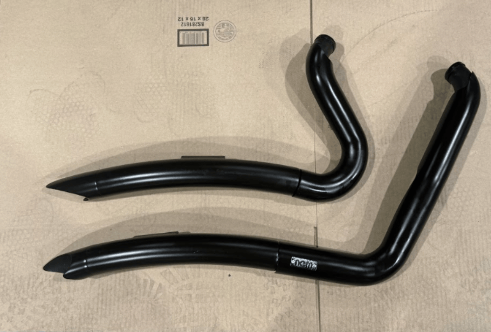 ACM Exhaust ACM Black 2-2 2 Into 2 Big Radius Exhaust System Harley Dyna Curves 2006-17 O/B