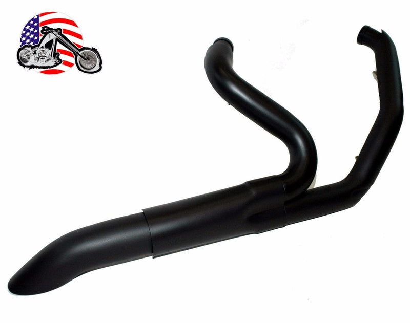 American Classic Motors Exhaust Systems Black High Output Adjustable 2 into 1 Exhaust Pipe Header Harley Touring Bagger