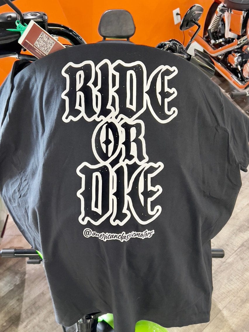 American Classic Motors Motorcycle Ride Or Die T-Shirt - Great gift for your Girl or Guy - Limited time run. Size Large