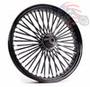 American Classic Motors Wheels & Rims 21 x 3.5 Blackout 46 Fat Spoke Front Black Wheel Rim Harley Softail Single Disc