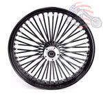 American Classic Motors Wheels & Rims 21 x 3.5 Blackout 46 Fat Spoke Front Black Wheel Rim Harley Softail Single Disc