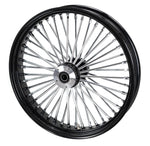 American Classic Motors Wheels & Rims 21 x 3.5 Chrome 46 Fat Spoke Front Black Rim Wheel Harley Softail Single Disc