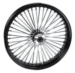 American Classic Motors Wheels & Rims 21 x 3.5 Chrome 46 Fat Spoke Front Black Rim Wheel Harley Softail Single Disc
