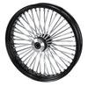 American Classic Motors Wheels & Rims 21 x 3.5 Chrome 46 Fat Spoke Front Black Rim Wheel Harley Touring Dual Disc
