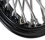 American Classic Motors Wheels & Rims 21 x 3.5 Chrome 46 Fat Spoke Front Black Rim Wheel Harley Touring Dual Disc