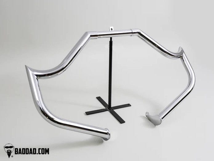 Bad Dad Engine Guards Bad Dad 975 Chrome Pointed Engine Crash Guard Bar Harley Softail FLST FLS 00-17