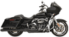 Bassani Manufacturing 2 Into 1 Exhaust Systems Bassani Black Road Rage 2-1 Exhaust Pipe 4" Megaphone 17+ Harley Touring Bagger