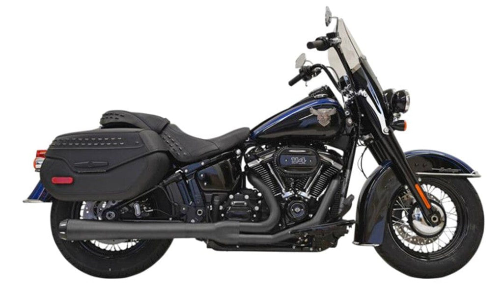 Bassani Manufacturing 2 Into 1 Exhaust Systems Bassani Black Road Rage 2 Into 1 Exhaust Header Pipes System Harley Softail FL