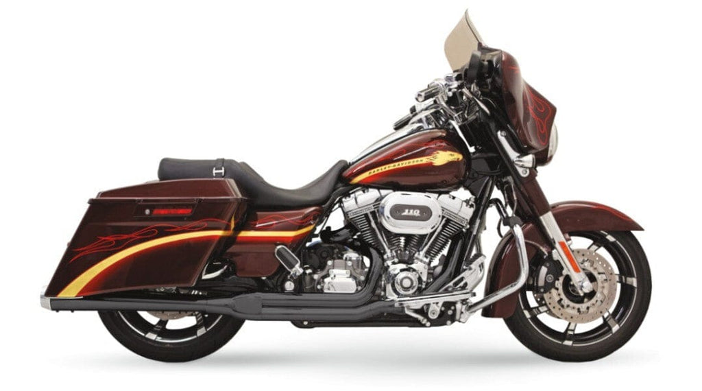 Bassani Manufacturing 2 Into 1 Exhaust Systems Bassani Road Rage Black 2 Into 1 Exhaust Pipe Harley Touring Bagger 2010-2016