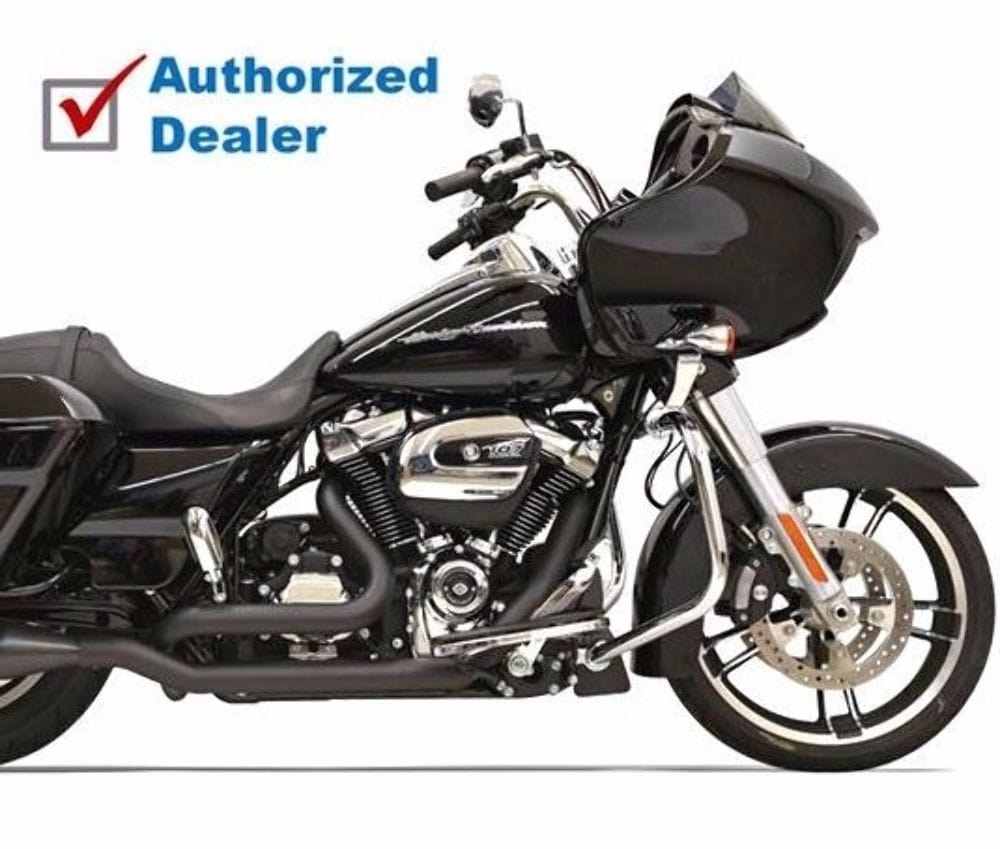 Bassani Manufacturing Bassani Black True Dual Down Under Exhaust Header Pipes '17+ Harley Touring