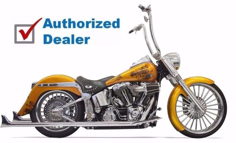 Bassani Manufacturing Exhaust Bassani Chrome True Dual Exhaust 36" Long Fishtail Mufflers Harley Softail 07-17