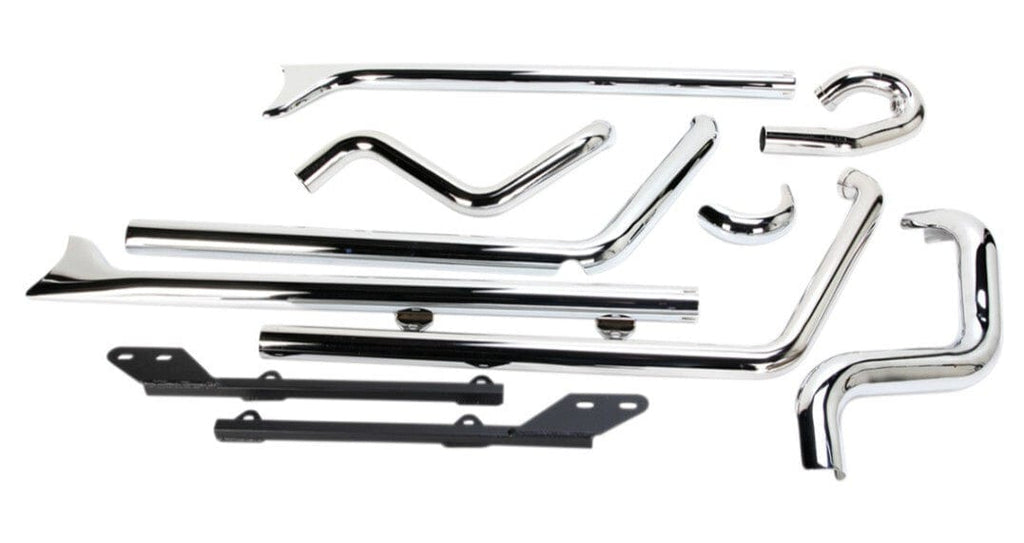 Bassani Manufacturing Exhaust Bassani Chrome True Dual Exhaust 36" Long Fishtail Mufflers Harley Softail 07-17