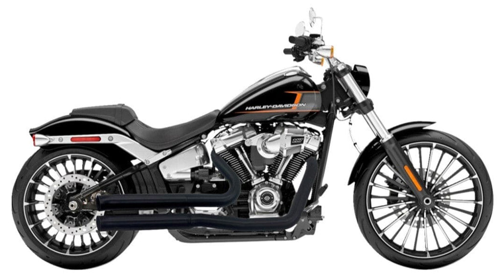 Bassani Manufacturing Exhaust Systems Bassani Black Pro Street Turnout Stepped Exhaust Pipes Header Harley Softail 18+