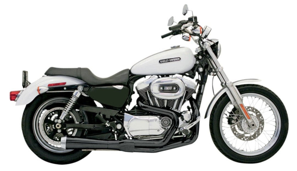 Bassani Manufacturing Exhaust Systems Bassani Black Road Rage 2 into 1 Pipe Upsweep Megaphone Exhaust Harley Sportster