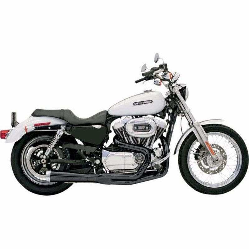 Bassani Manufacturing Exhaust Systems Bassani Black Road Rage 2 into 1 Pipe Upsweep Megaphone Exhaust Harley Sportster