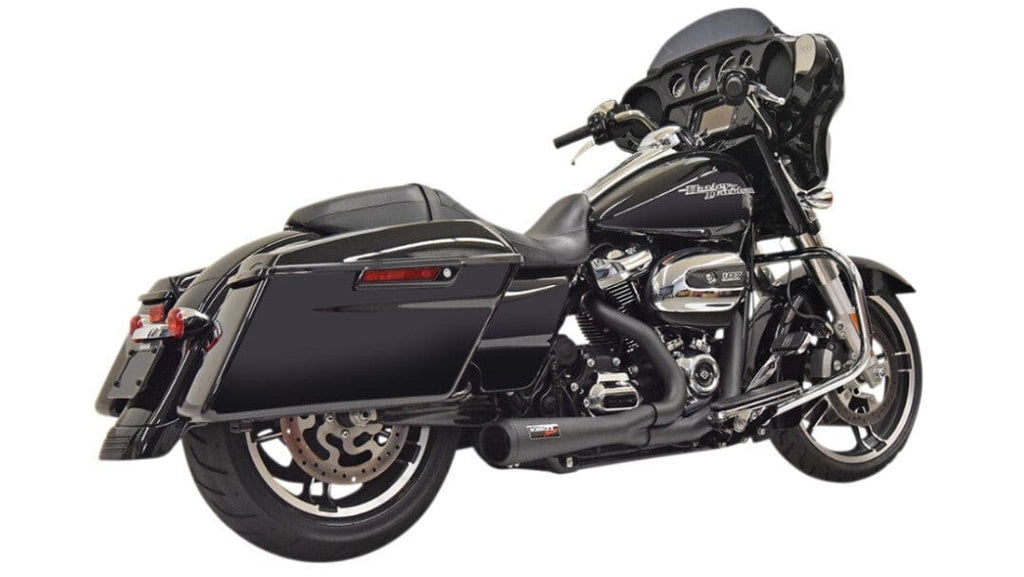 Bassani Manufacturing Exhaust Systems Bassani Black Road Rage 2 into 1 Short Exhaust Pipe System 17+ Harley Touring