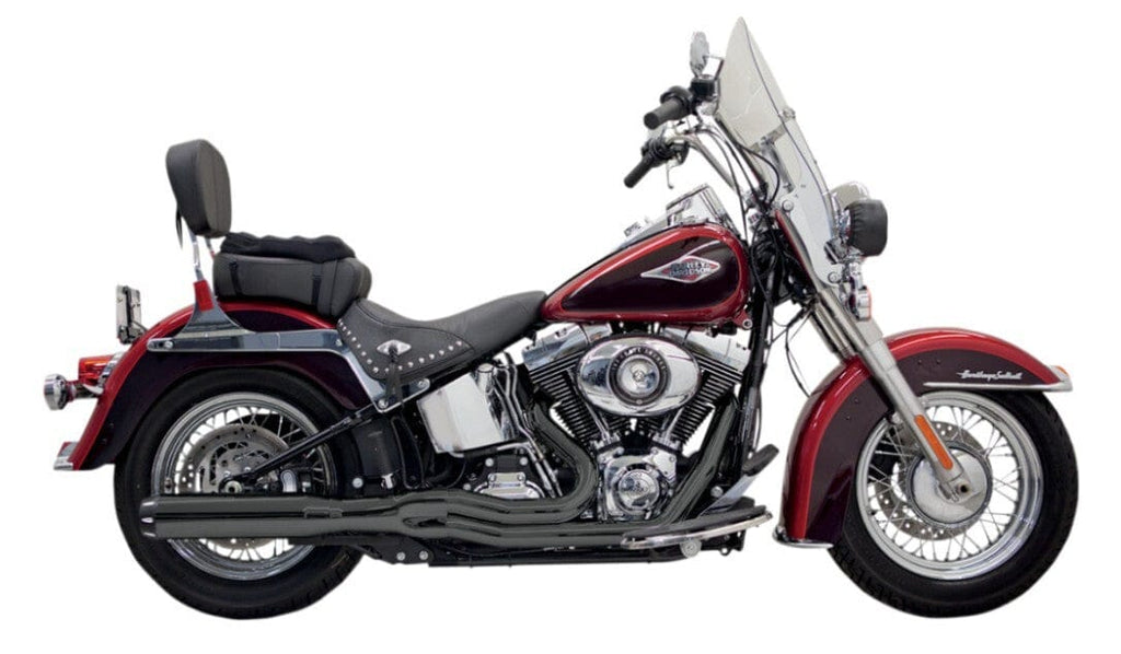 Bassani Manufacturing Exhaust Systems Bassani Black Road Rage B1 II Power 2 into 1 Exhaust Pipe System Harley Softail