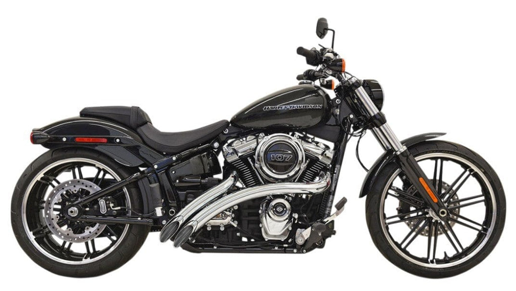 Bassani Manufacturing Exhaust Systems Bassani Chrome 2" Radius Street Sweeper Exhaust Pipes Headers 18+ Harley Softail