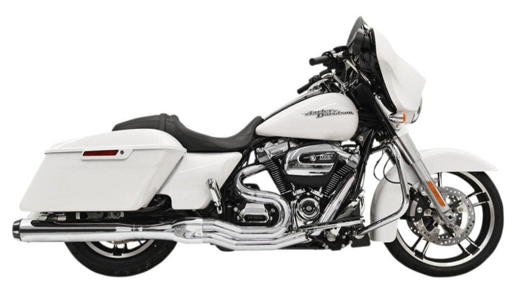 Bassani Manufacturing Exhaust Systems Bassani Chrome Road Rage 2-1 Exhaust Pipe Straight Can 17+ Harley Touring Bagger