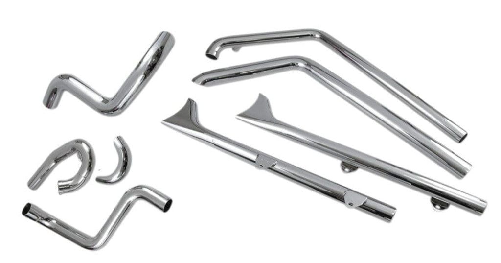 Bassani Manufacturing Exhaust Systems Bassani Chrome True Dual Exhaust 30" Long Fishtail Mufflers Harley Softail 07-17