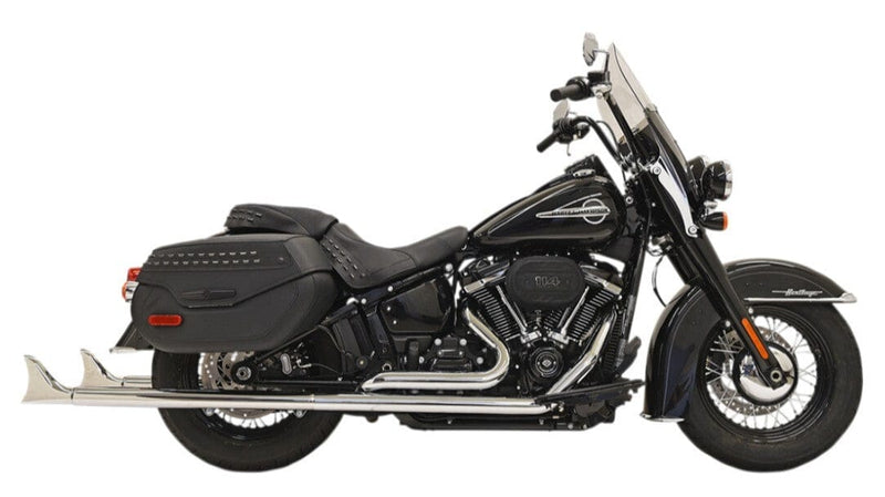 Bassani Manufacturing Exhaust Systems Bassani Chrome True Dual Exhaust 36" 2.25" Fishtail Harley Softail 18+ Baffles