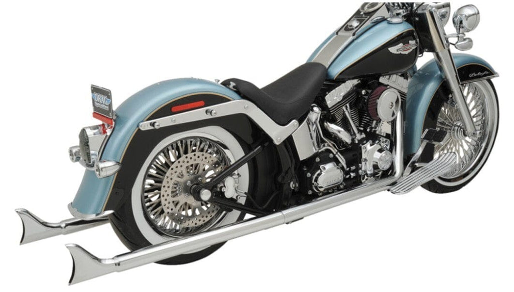 Bassani Manufacturing Exhaust Systems Bassani Chrome True Dual Exhaust 36" Long Fishtail Mufflers Harley Softail 07-17