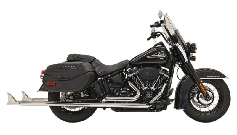 Bassani Manufacturing Exhaust Systems Bassani Chrome True Dual Exhaust 39" 2.25" Fishtail Harley Softail 18+ No Baffle