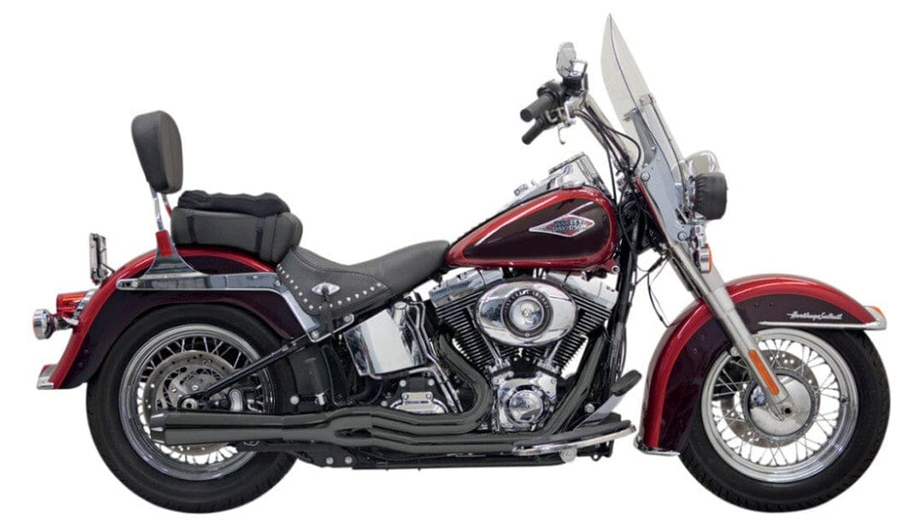 Bassani Manufacturing Exhaust Systems Bassani Road Rage II Mega Power Black 2 Into 1 Exhaust Pipe System Short Softail