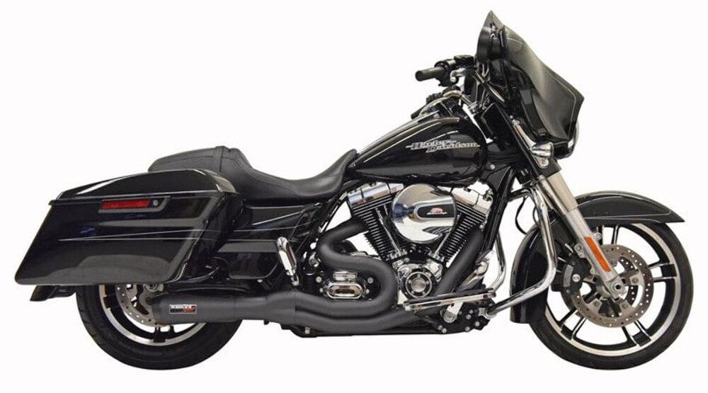 Bassani Manufacturing Exhaust Systems Bassani Road Rage Ripper 2 into 1 Black Exhaust Pipe Harley 07-16 Touring Bagger