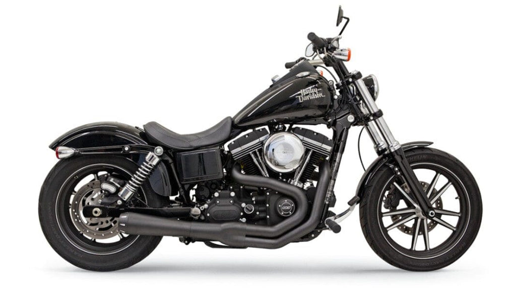 Bassani Manufacturing Silencers, Mufflers & Baffles Bassani Black Road Rage II Mega Phone Power 2 into 1 Exhaust Pipe Harley Dyna