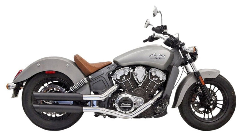 Bassani Manufacturing Slip-On Mufflers Bassani 3" Black Slip On Mufflers Slash Cut Exhaust Pipes Indian 2015-2024 Scout