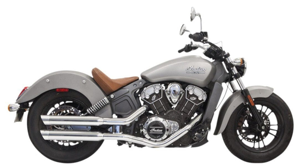 Bassani Manufacturing Slip-On Mufflers Bassani 3" Chrome Classic Slip On Mufflers Slash Cut Exhaust Indian 15-20 Scout