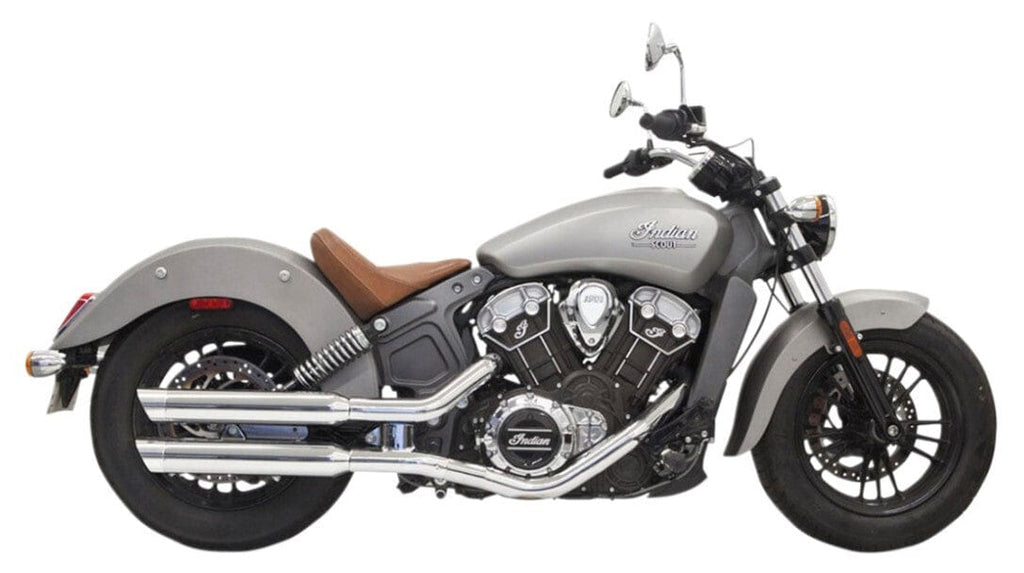 Bassani Manufacturing Slip-On Mufflers Bassani 3" Chrome Slip On Slash Cut Mufflers Exhaust Pipes Indian 15-24 Scout