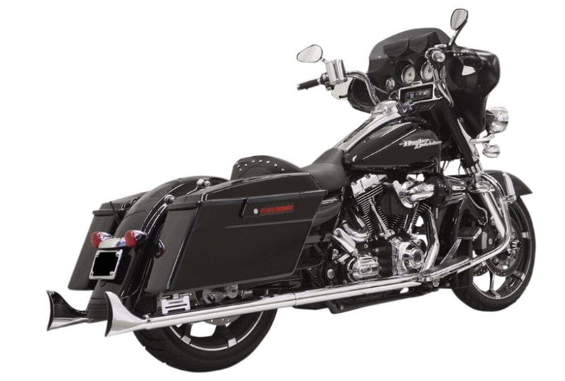 Bassani Manufacturing Slip-On Mufflers Bassani 33" Chrome Exhaust 2 1/4 Bagger Fishtail Slip-On Mufflers Harley Touring
